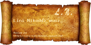 Lini Nikodémusz névjegykártya